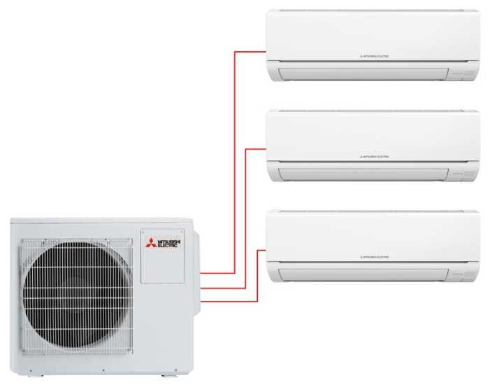 Mitsubishi Electric MXZ-3HJ50VA / MSZ-HJ25VAx2 + MSZ-HJ35VA